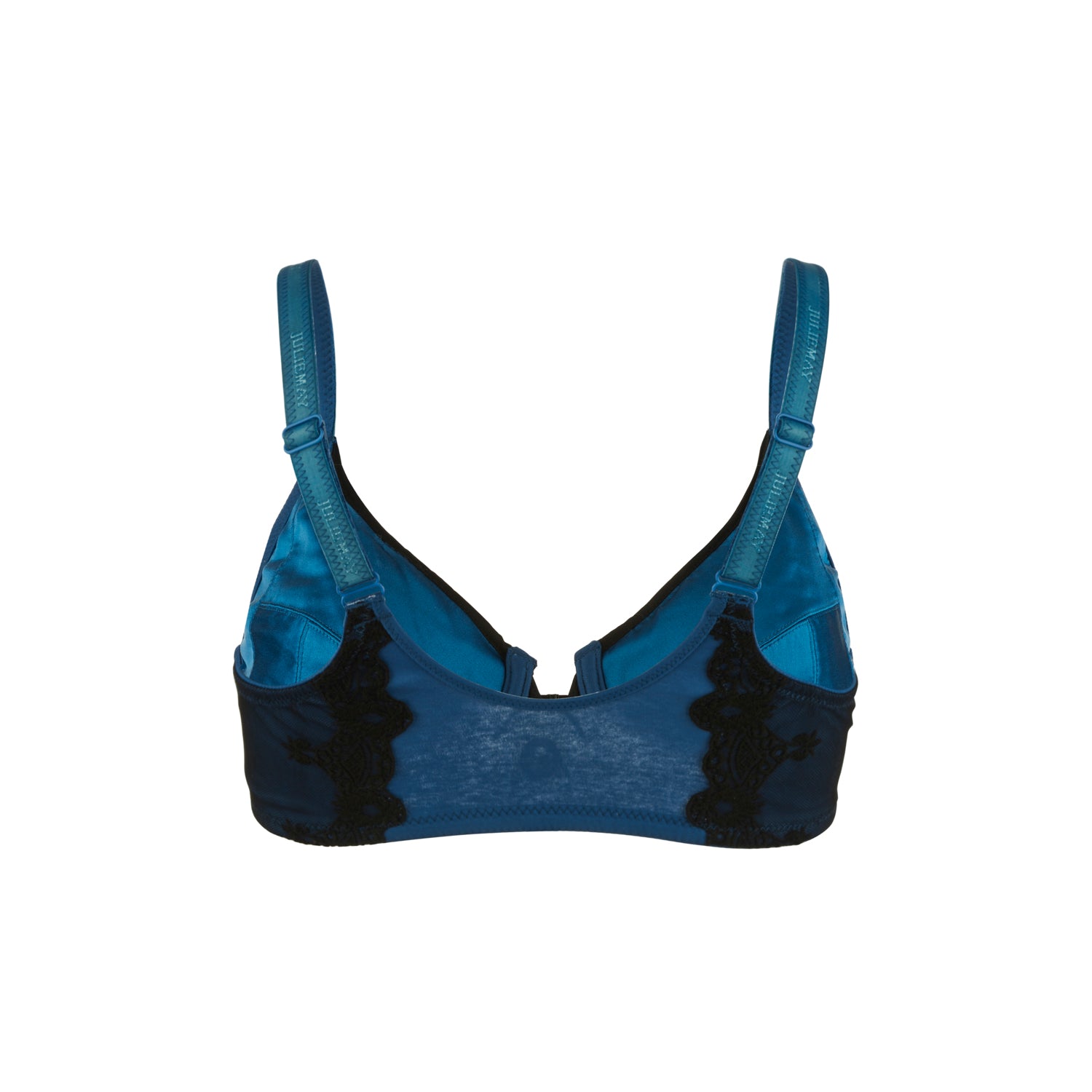 Elysia - Navy Blue Silk & Organic Cotton Front Closure Full Cup Underwired Bra