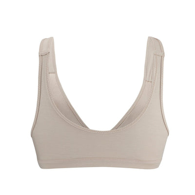 Ivory - Full Cup Front Closure Silk & Organic Cotton Wireless Bra - Juliemay Lingerie