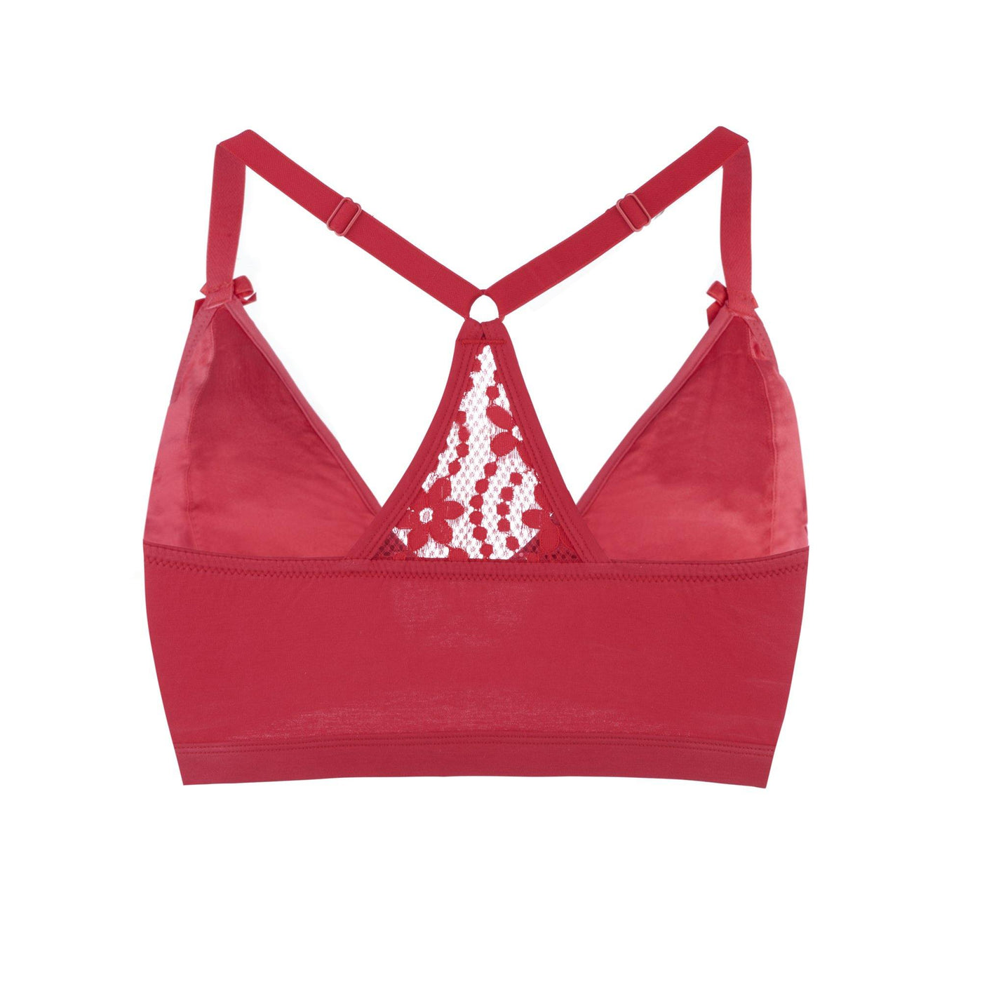 Passion Red - Lace Organic Cotton & Silk Bralette - Juliemay Lingerie