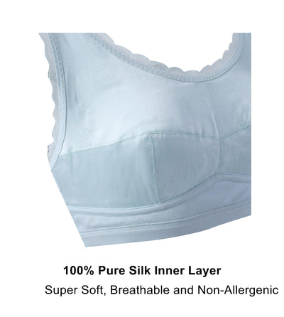 Georgia - Silk Back Support Full Coverage Wireless Organic Cotton Bra - Juliemay Lingerie