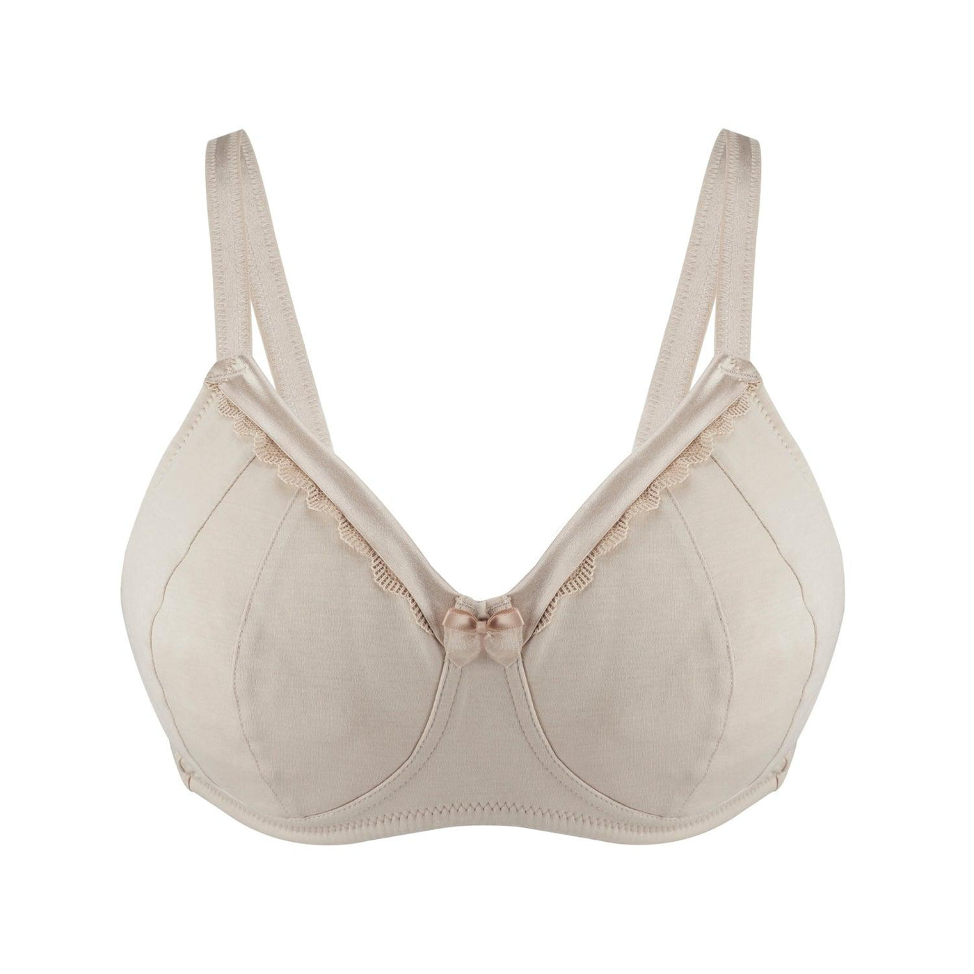 Ivory-Supportive Non-Wired Silk & Organic Cotton Full Cup Bra with rem –  Juliemay Lingerie UK