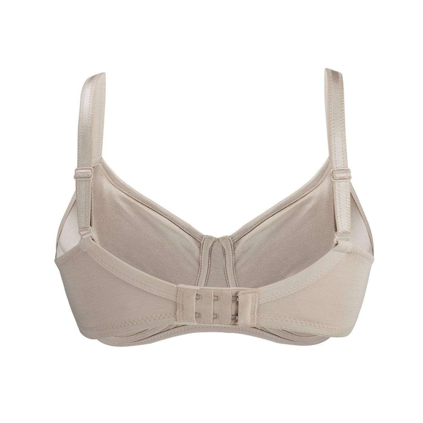 Ivory-Supportive Non-Wired Silk & Organic Cotton Full Cup Bra with removable paddings - Juliemay Lingerie