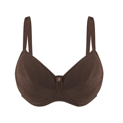 Cocoa-Underwired Silk & Organic Cotton Full Cup Bra with removable paddings - Juliemay Lingerie