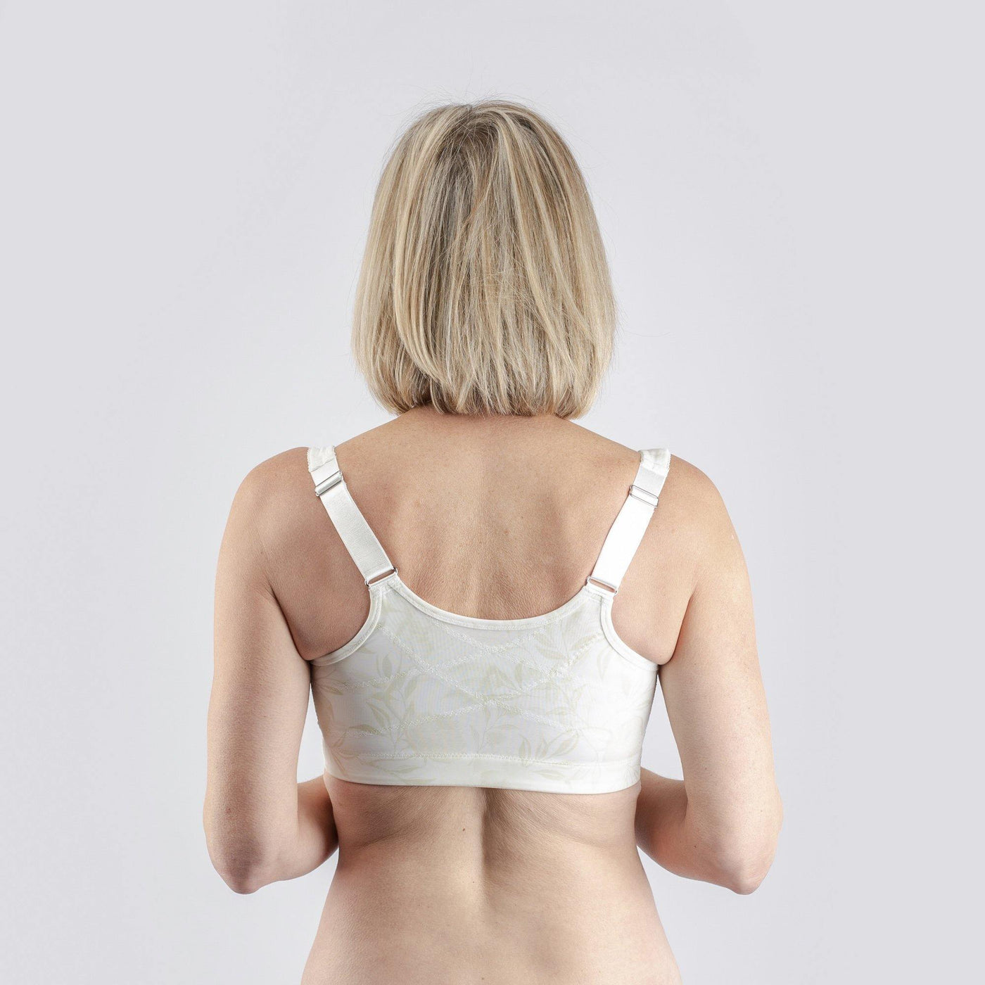 Back Support Silk & Organic Cotton Sports Bra (Floral Spritz & Lily white) - Juliemay Lingerie