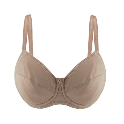 Warm Golden-Underwired Silk & Organic Cotton Full Cup Bra with removable paddings - Juliemay Lingerie
