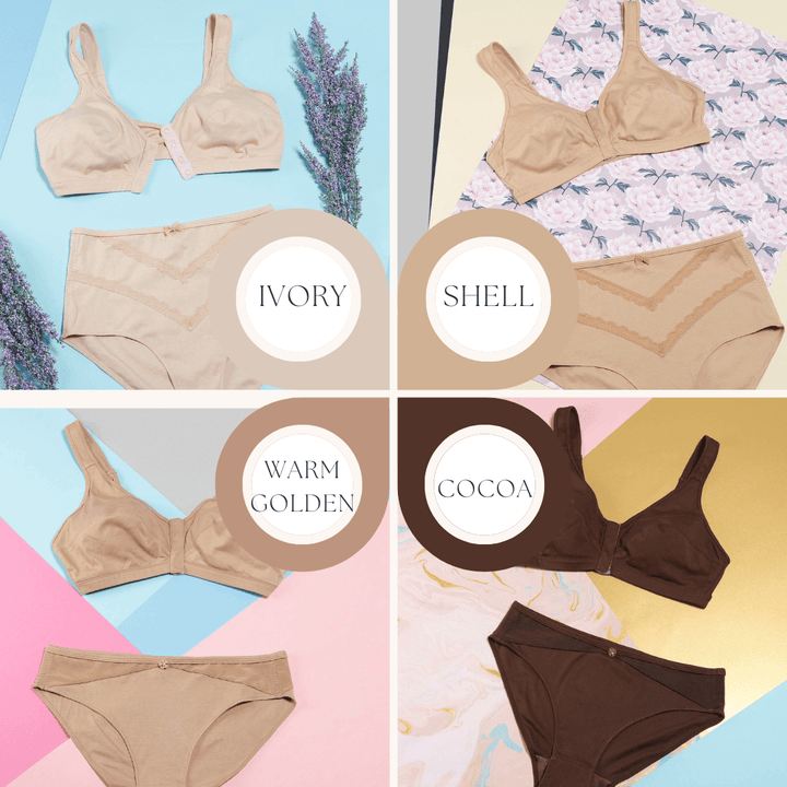Shell Full Cup Front Closure Silk and Organic Cotton Wireless Bra, fabric and comfort features – Juliemay Lingerie