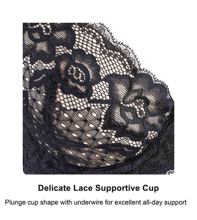 Debbie Lace Organic Cotton & Silk Plunge Bra - Juliemay Lingerie