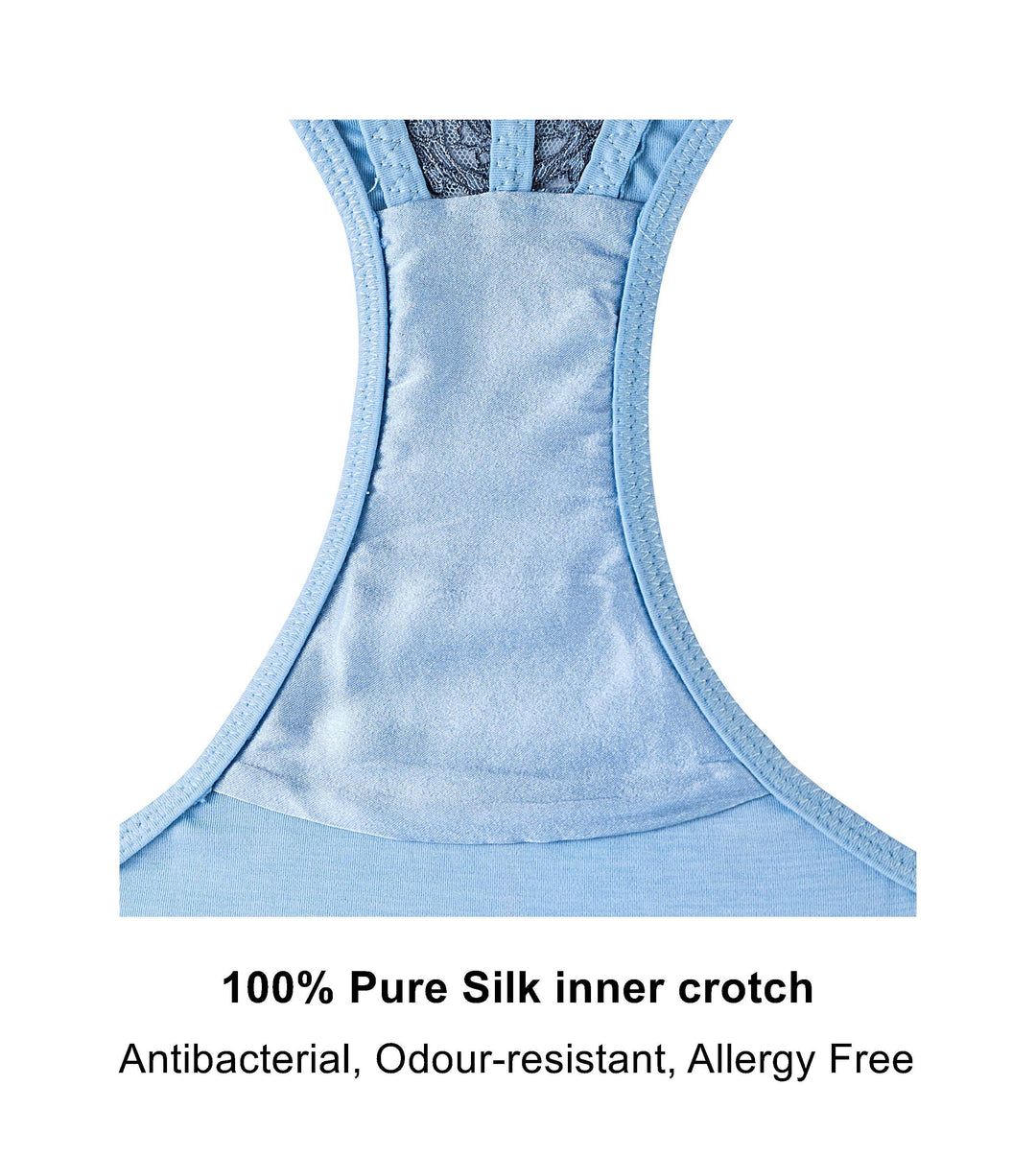 Ashley Cotton and Silk Brief, close-up detail – Juliemay Lingerie