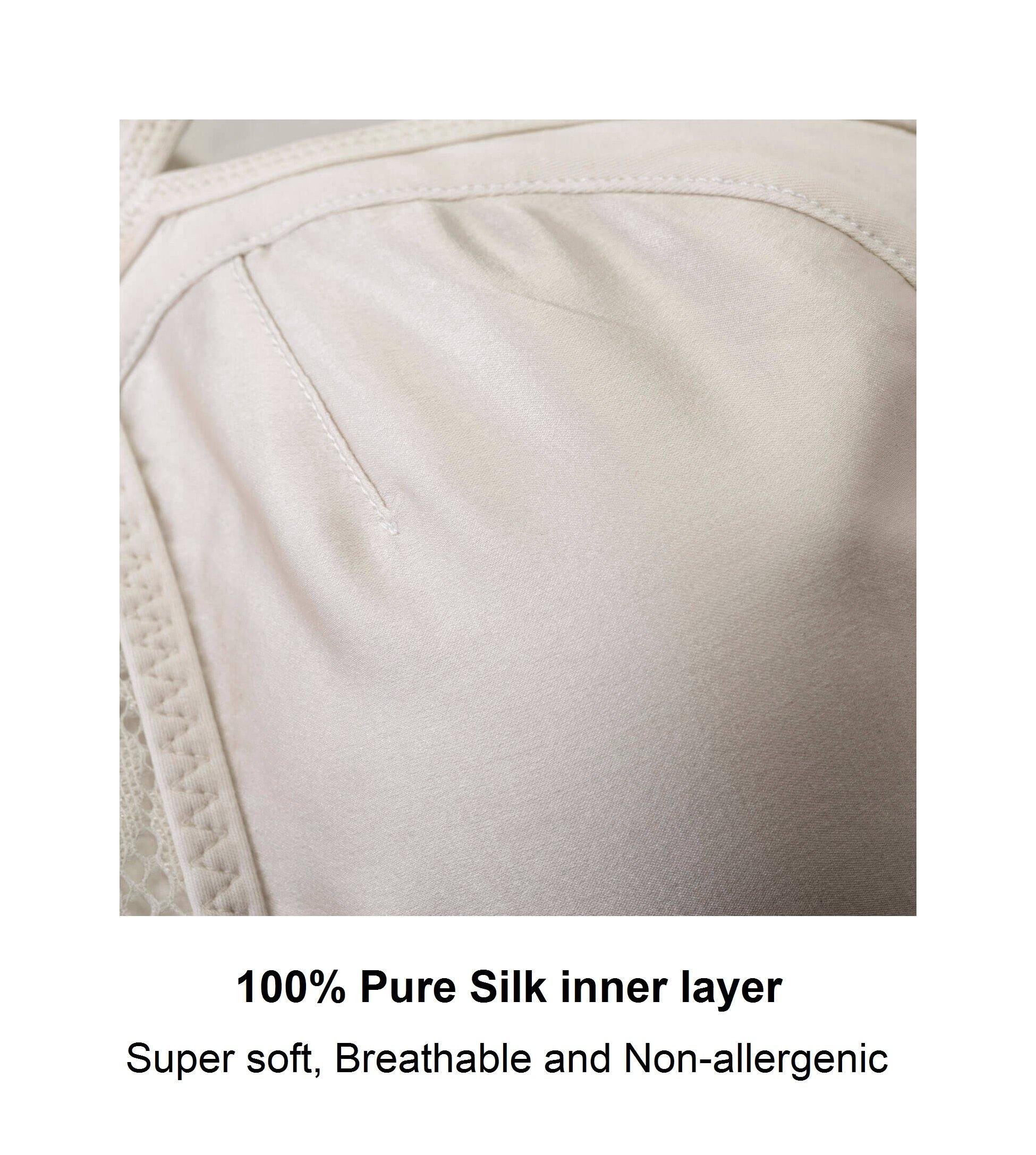 Sexy Pure Silk Bra 100% Mulberry Silk Anti-allergy Silk Padded