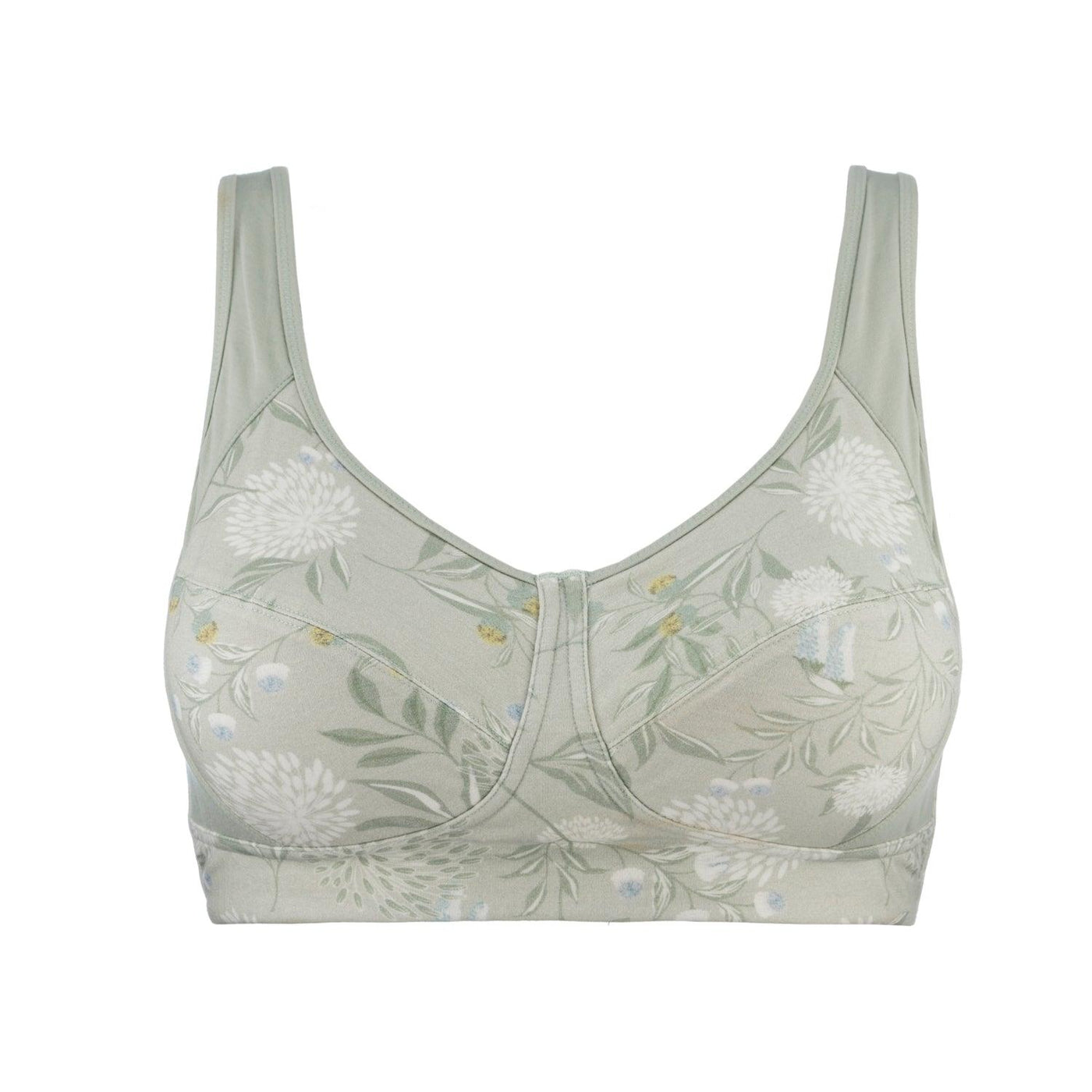 Back Support Certified Organic Cotton Sports Bra (Floral Spritz & Lily  white) – Juliemay Lingerie UK