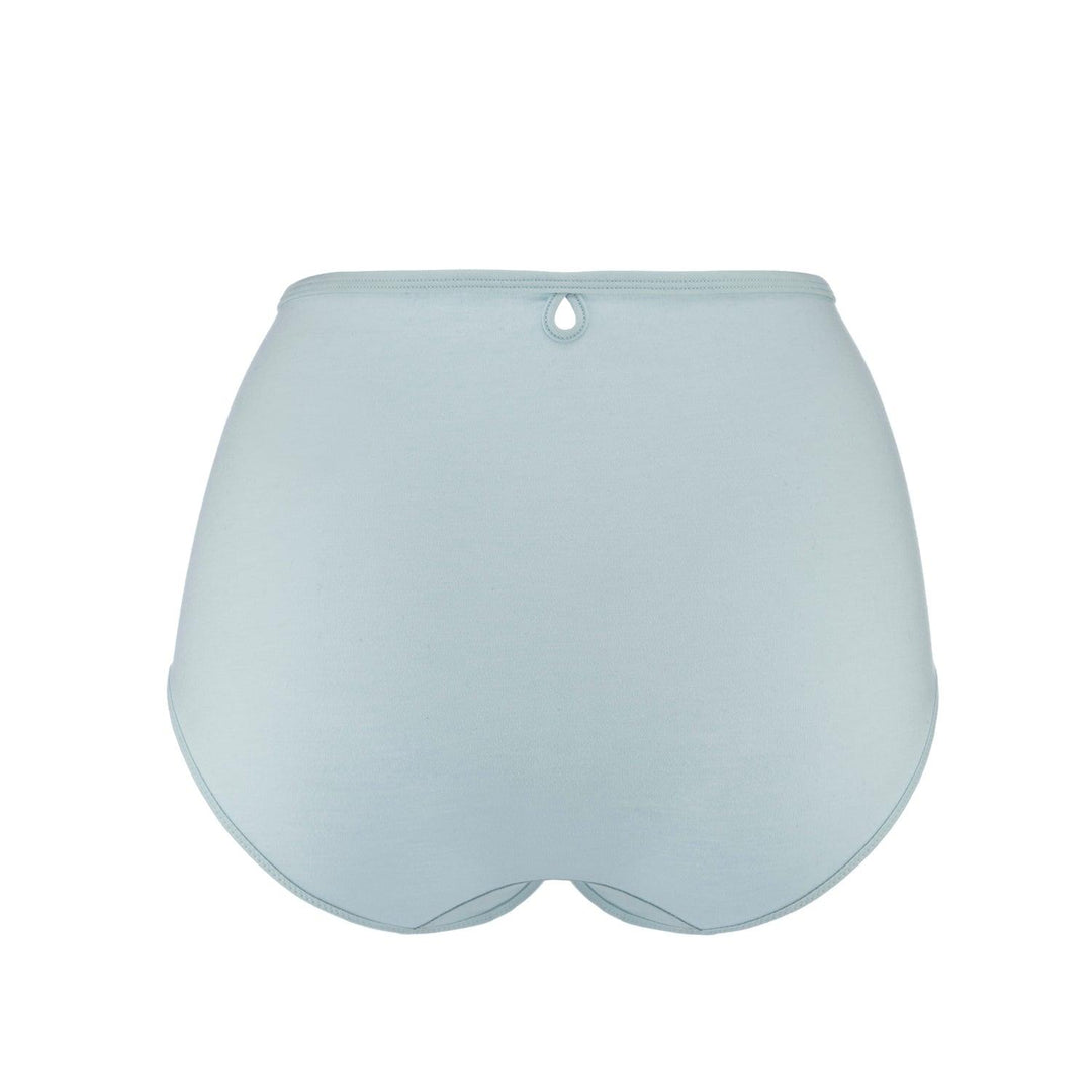 Coral- Silk &amp; Organic Cotton Full Brief in Aqua Blue - Juliemay Lingerie