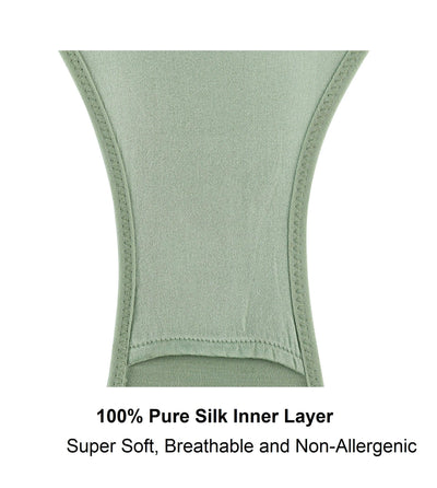 Marrow-High Waisted Silk & Organic Cotton Full Brief in Aspen Green - Juliemay Lingerie