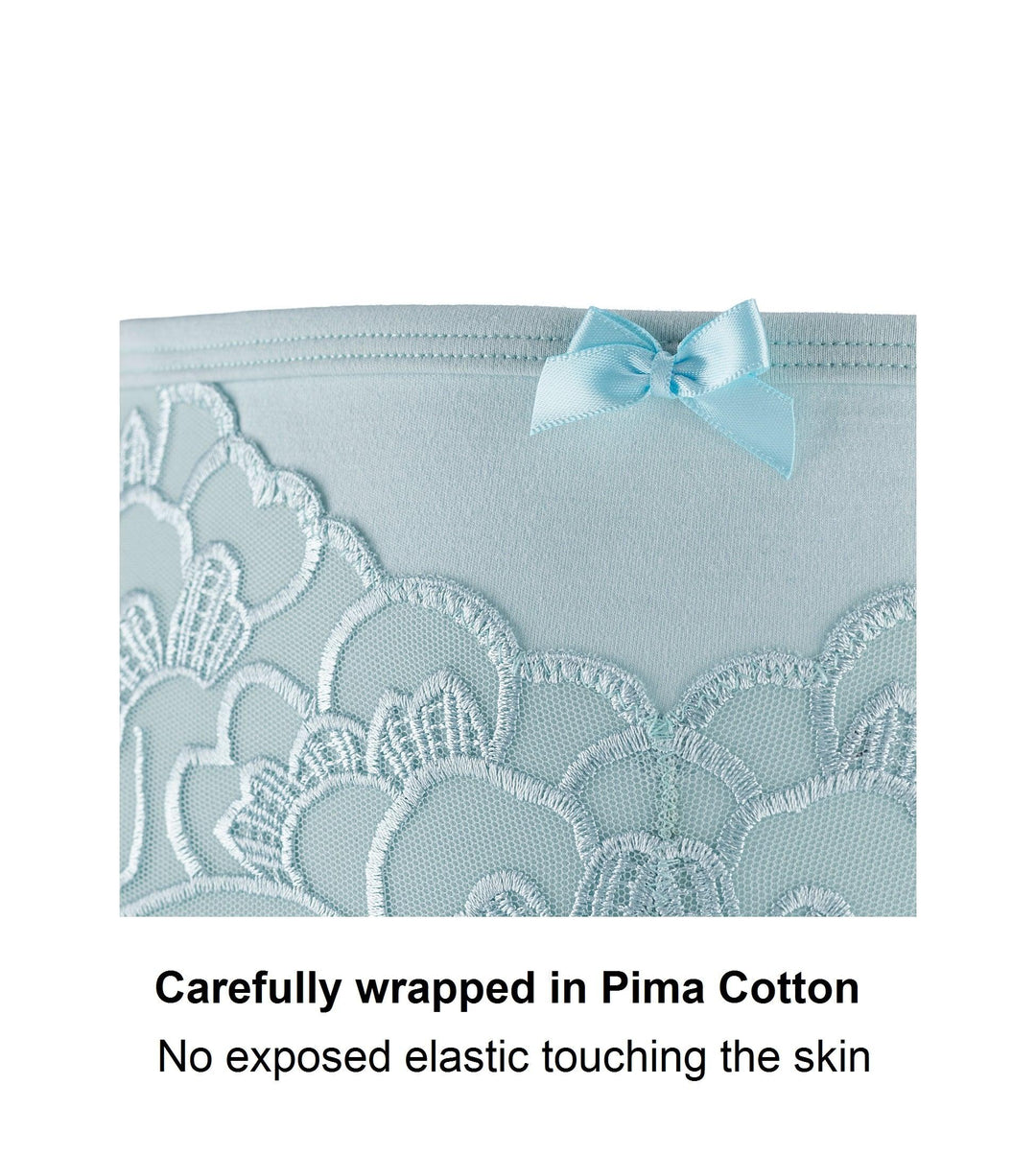 Coral- Silk &amp; Organic Cotton Full Brief in Aqua Blue - Juliemay Lingerie