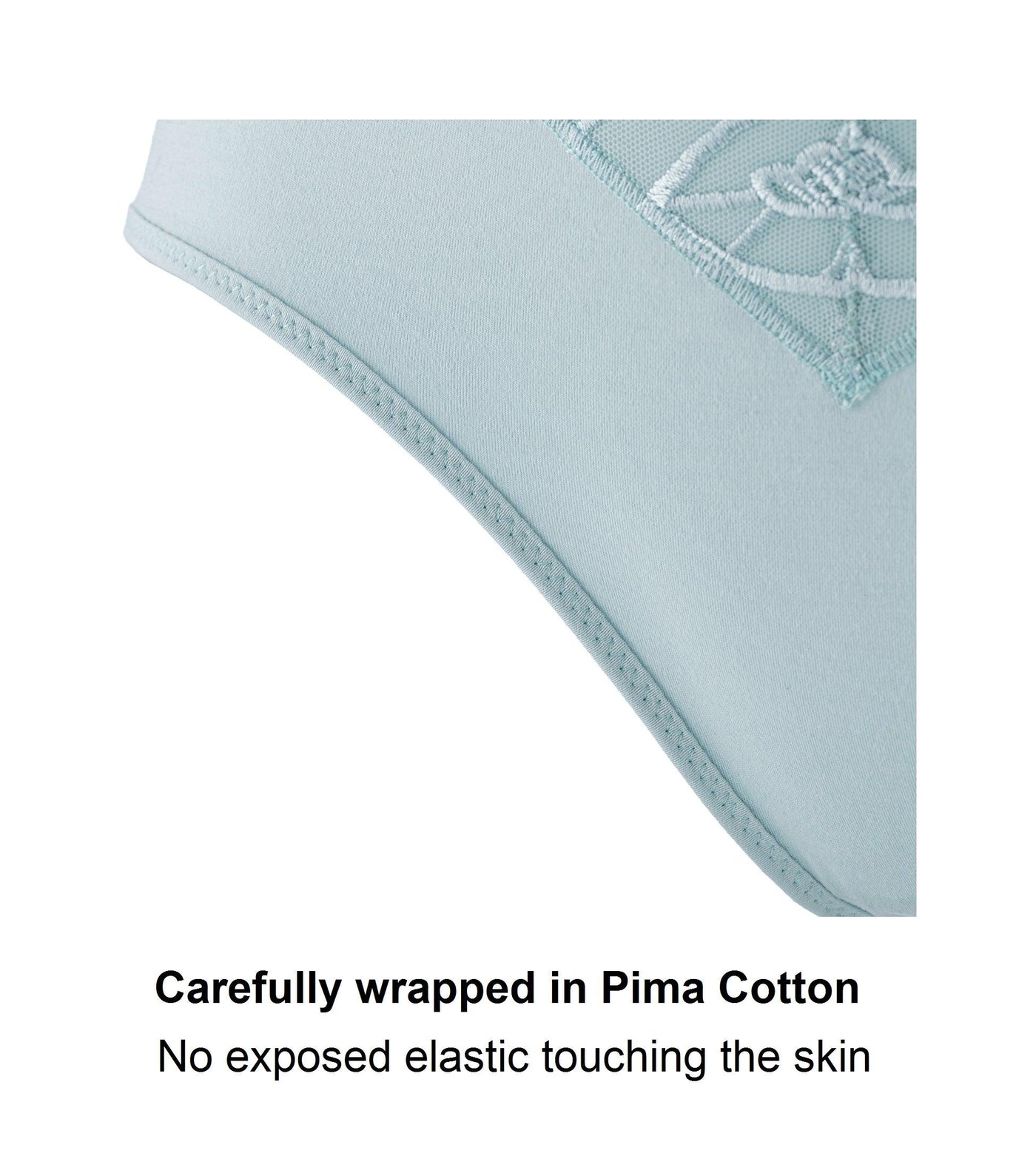 Coral- Silk & Organic Cotton Full Brief in Aqua Blue - Juliemay Lingerie