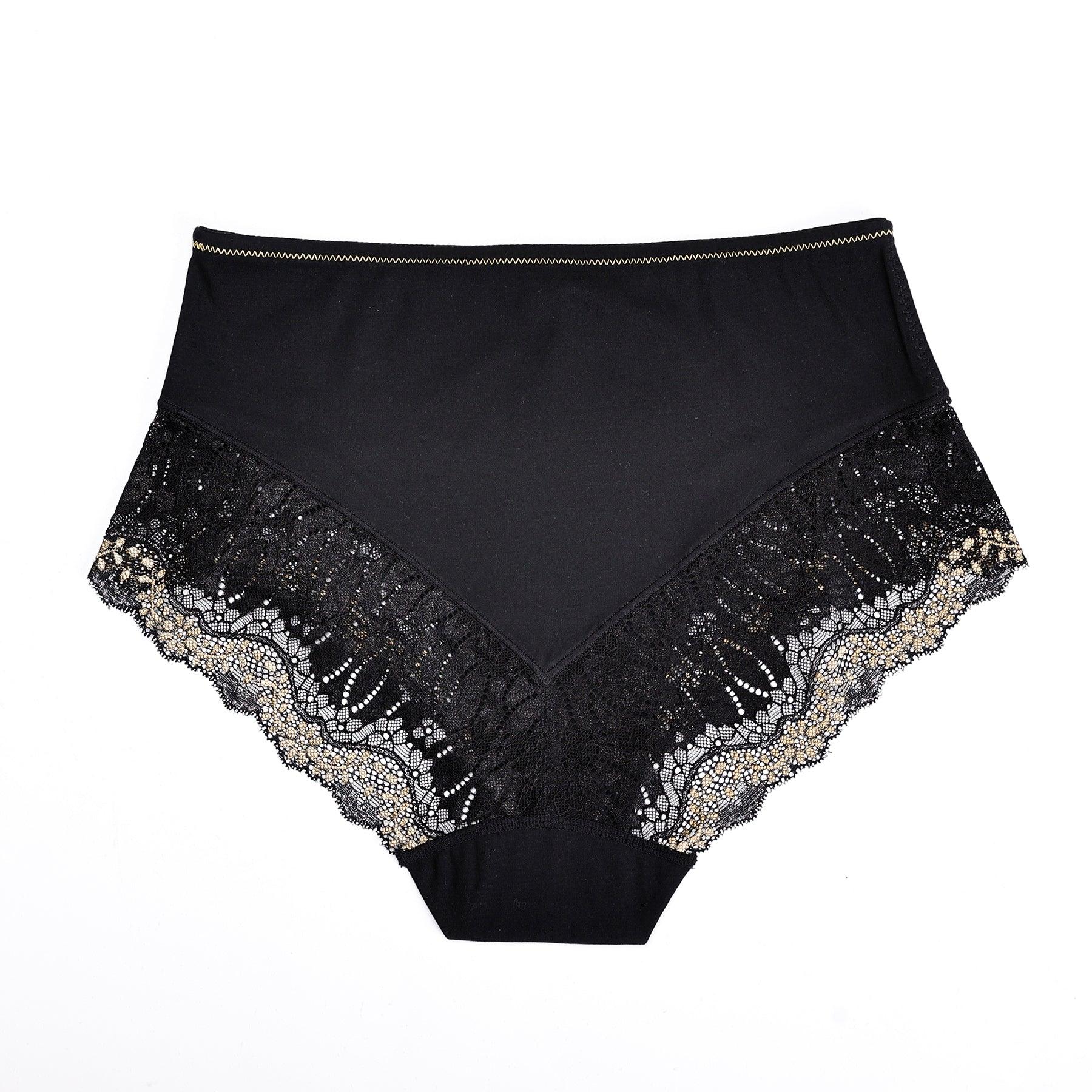 Lurex - High Waisted Silk & Organic Cotton Full Brief - Juliemay Lingerie