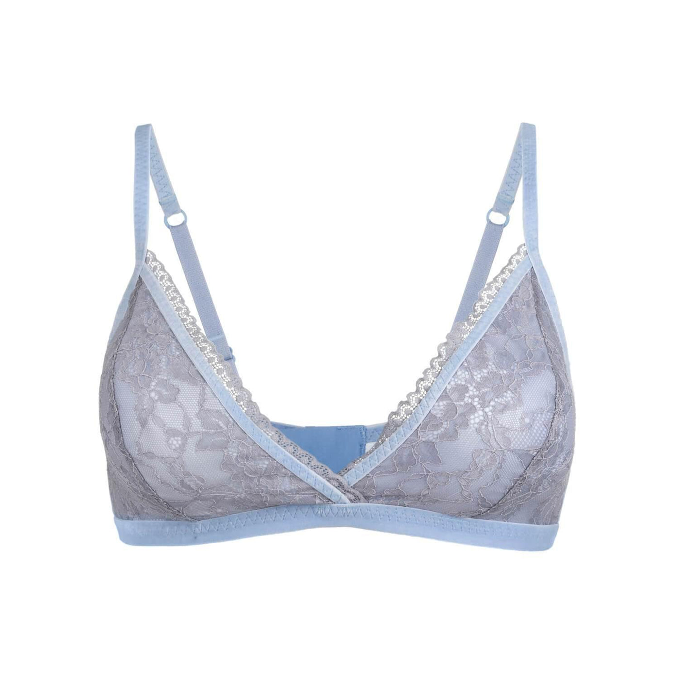 Organic Cotton Lace Triangle Padded Bralette Navy by Cotton On